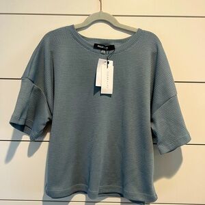 Sugar Lips Textured Blue Women's short sleeve top